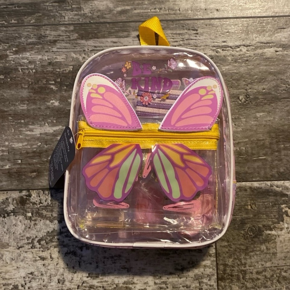 Girls Butterfly Backpack With Accessories New